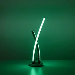 Luminaires Leuchten Direkt Lampe de table Leuchten-Direkt LOLAsmart-SWING LED Acier brossé, 1 lumière, Télécommandes, Changeur de couleurs