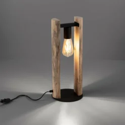 Lampes En Bois-Luminaires Leuchten Direkt Lampe de table Leuchten-Direkt LOG Écru, 1 lumière