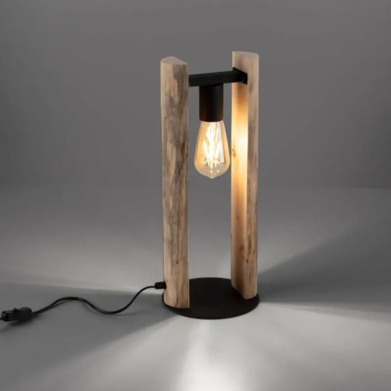 Lampes En Bois-Luminaires Leuchten Direkt Lampe de table Leuchten-Direkt LOG Écru, 1 lumière
