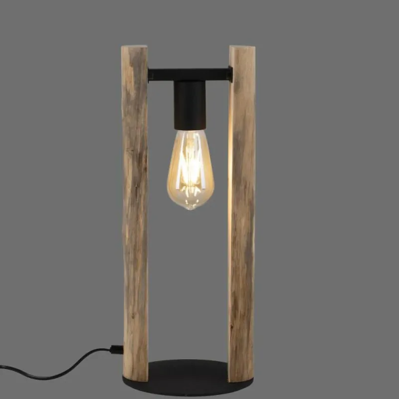 Lampes En Bois-Luminaires Leuchten Direkt Lampe de table Leuchten-Direkt LOG Écru, 1 lumière