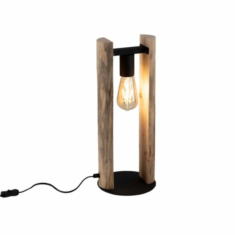 Lampes En Bois-Luminaires Leuchten Direkt Lampe de table Leuchten-Direkt LOG Écru, 1 lumière