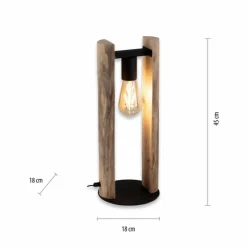 Lampes En Bois-Luminaires Leuchten Direkt Lampe de table Leuchten-Direkt LOG Écru, 1 lumière