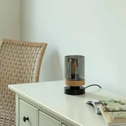 Suspension Verre Fumé-Luminaires Leuchten Direkt Lampe de table Leuchten-Direkt PASQUAL Noir, 1 lumière