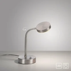 Luminaires Leuchten Direkt Lampe de table Leuchten-Direkt HENSKEN LED Acier brossé, 1 lumière* Éclairage Led