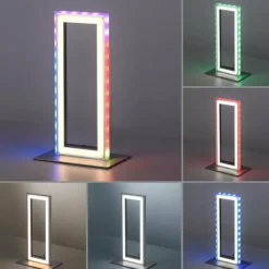 Luminaires Leuchten Direkt Lampe de table Leuchten-Direkt FELIX60 LED Acier brossé, 2 lumières, Télécommandes, Changeur de couleurs* Lampes À Poser