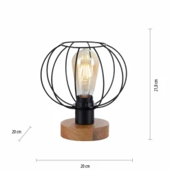 Lampes Vintages & Rétros-Luminaires Leuchten Direkt Lampe de table Leuchten-Direkt KASKA Bois foncé, Noir, 1 lumière
