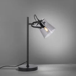 Suspension Verre Fumé-Luminaires Leuchten Direkt Lampe de table Leuchten-Direkt TINULA Noir, 1 lumière
