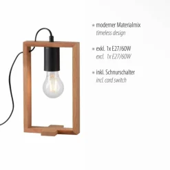 Lampes Vintages & Rétros-Luminaires Leuchten Direkt Lampe de table Leuchten-Direkt FRANKY Noir, 1 lumière