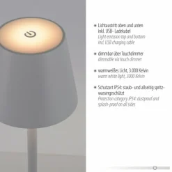 Luminaires Leuchten Direkt Lampe de table Leuchten-Direkt EURIA LED Blanc, 1 lumière