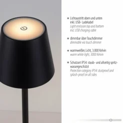 Luminaires Leuchten Direkt Lampe de table Leuchten-Direkt EURIA LED Noir, 1 lumière