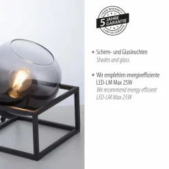 Suspension Verre Fumé-Luminaires Leuchten Direkt Lampe de table Leuchten-Direkt ZEA Noir, 1 lumière