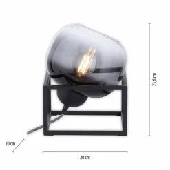 Suspension Verre Fumé-Luminaires Leuchten Direkt Lampe de table Leuchten-Direkt ZEA Noir, 1 lumière