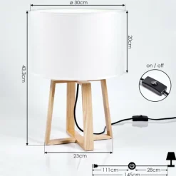 Lampes En Tissu-hofstein Lampe de table Leukerbad Écru, 1 lumière