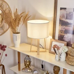 Lampes En Tissu-hofstein Lampe de table Leukerbad Écru, 1 lumière