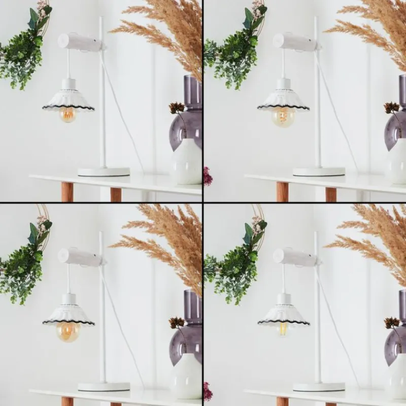 Luminaires Rustiques-hofstein Lampe de table Lomas Blanc, 1 lumière