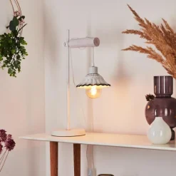 Luminaires Rustiques-hofstein Lampe de table Lomas Blanc, 1 lumière