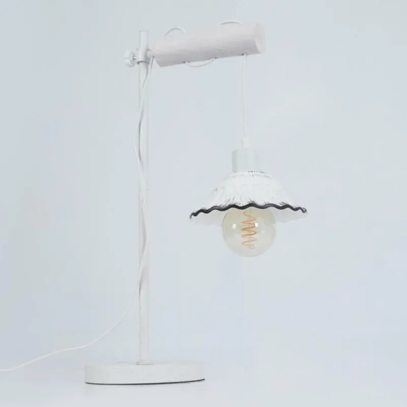 Luminaires Rustiques-hofstein Lampe de table Lomas Blanc, 1 lumière