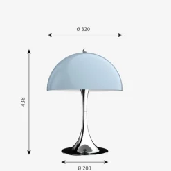 Lampe Design-Luminaires Louis Poulsen Lampe de table Louis Poulsen Panthella 320 Chrome, 1 lumière