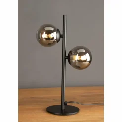 Suspension Verre Fumé-Luce Design Lampe de table NEPTUN Noir, 2 lumières