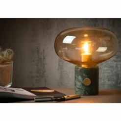 Luminaires Lucide Lampe de table Lucide CHARLIZE Vert, Pierre, 1 lumière