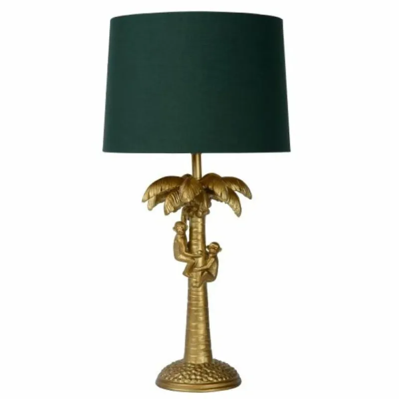 Lampes En Tissu-Luminaires Lucide Lampe de table Lucide COCONUT Or, Laiton, 1 lumière