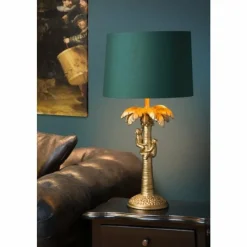 Lampes En Tissu-Luminaires Lucide Lampe de table Lucide COCONUT Or, Laiton, 1 lumière