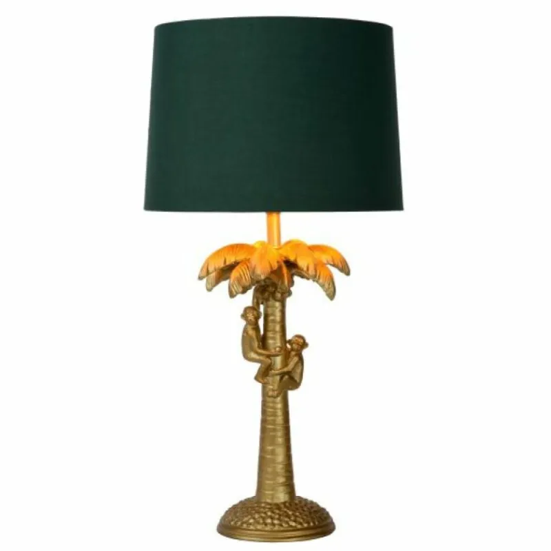 Lampes En Tissu-Luminaires Lucide Lampe de table Lucide COCONUT Or, Laiton, 1 lumière