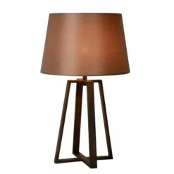 Lampes En Tissu-Luminaires Lucide Lampe de table Lucide COFFEE Rouge, 1 lumière