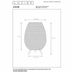 Luminaires Lucide Lampe de table Lucide COLIN Noir, 1 lumière