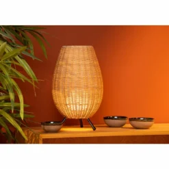 Luminaires Rustiques-Luminaires Lucide Lampe de table Lucide COLIN Écru, 1 lumière