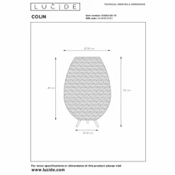 Luminaires Rustiques-Luminaires Lucide Lampe de table Lucide COLIN Écru, 1 lumière