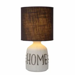 Lampes En Tissu-Luminaires Lucide Lampe de table Lucide COSBY Blanc, 1 lumière