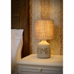 Lampes En Tissu-Luminaires Lucide Lampe de table Lucide COSBY Gris, 1 lumière
