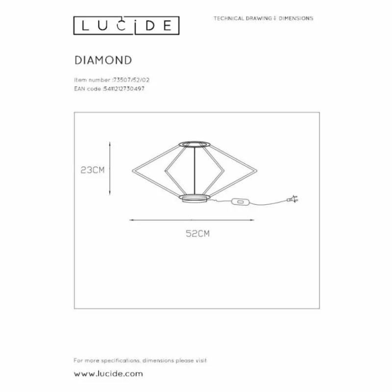 Luminaires Lucide Lampe de table Lucide DIAMOND Laiton, 1 lumière* Lampes À Poser