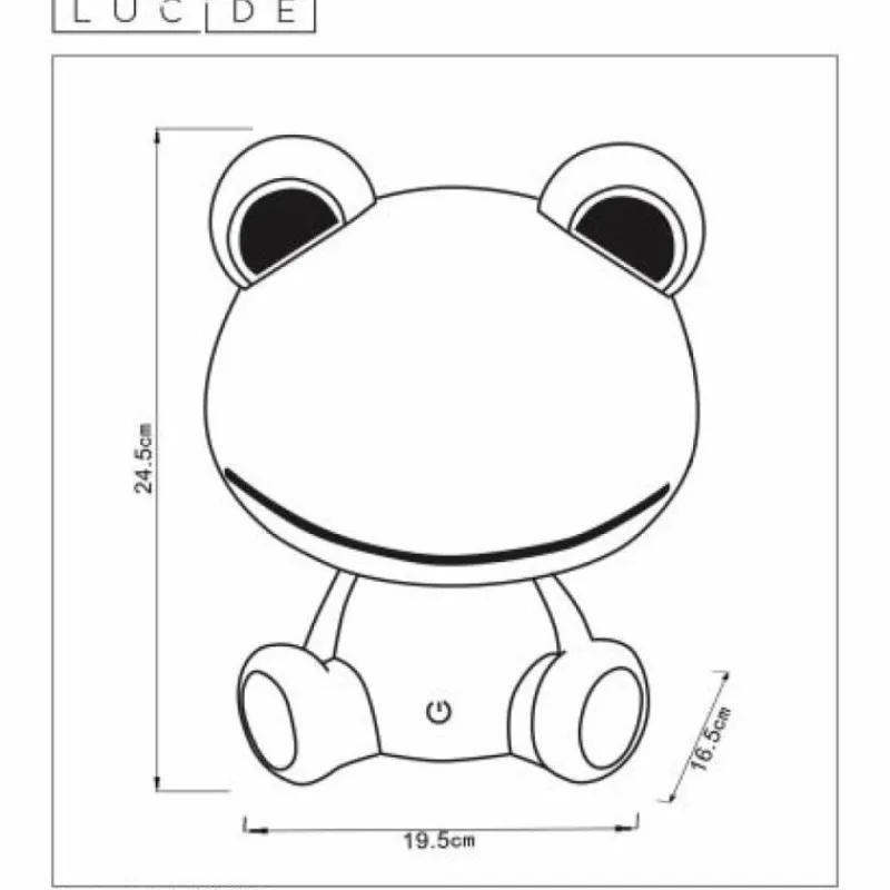 Luminaires Lucide Lampe de table Lucide DODO Frog LED Vert, 1 lumière* Éclairage Led