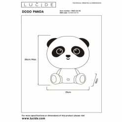Luminaires Lucide Lampe de table Lucide DODO PANDA LED Noir, 1 lumière* Éclairage Led