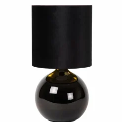 Lampes En Tissu-Luminaires Lucide Lampe de table Lucide ESTERAD Noir, 1 lumière