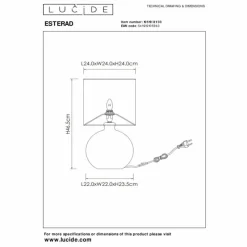 Lampes En Tissu-Luminaires Lucide Lampe de table Lucide ESTERAD Vert, 1 lumière