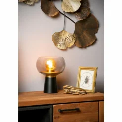 Suspension Verre Fumé-Luminaires Lucide Lampe de table Lucide FARRIS Noir, 1 lumière