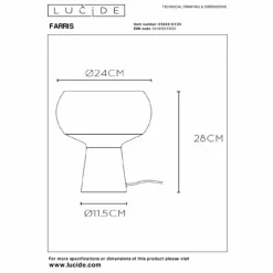 Suspension Verre Fumé-Luminaires Lucide Lampe de table Lucide FARRIS Vert, 1 lumière