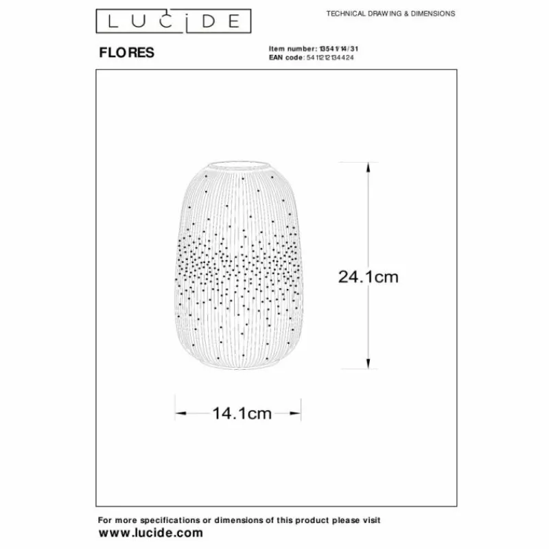 Luminaires Lucide Lampe de table Lucide FLORES Blanc, 1 lumière* Lampes À Poser