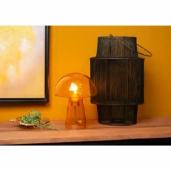 Luminaires Lucide Lampe de table Lucide FUNGO Orange, 1 lumière
