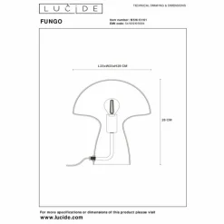 Luminaires Lucide Lampe de table Lucide FUNGO Blanc, 1 lumière