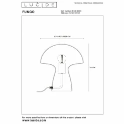 Suspension Verre Fumé-Luminaires Lucide Lampe de table Lucide FUNGO Noir, 1 lumière