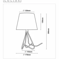 Lampes En Tissu-Luminaires Lucide Lampe de table Lucide GITTA Cuivre, 1 lumière