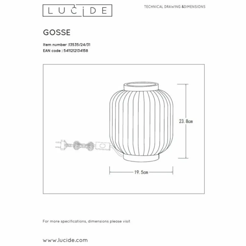 Lampes Dorées-Luminaires Lucide Lampe de table Lucide GOSSE Or, Blanc, 1 lumière