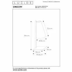 Lampes En Tissu-Luminaires Lucide Lampe de table Lucide GREGORY Noir, 1 lumière