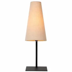 Lampes En Tissu-Luminaires Lucide Lampe de table Lucide GREGORY Noir, 1 lumière
