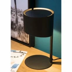 Luminaires Scandinaves-Luminaires Lucide Lampe de table Lucide KNULLE Noir, 1 lumière