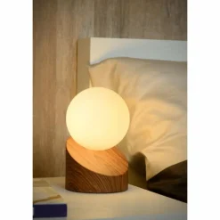 Luminaires Rustiques-Luminaires Lucide Lampe de table Lucide LEN Bois foncé, 1 lumière